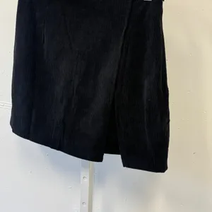 NWT Boutique COCCKO‎ Black Corduroy Wrap Mini Skort Medium Side Slit Academia thumbnail 3