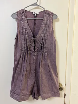 Boutique Denim Romper Purple Size M thumbnail 3