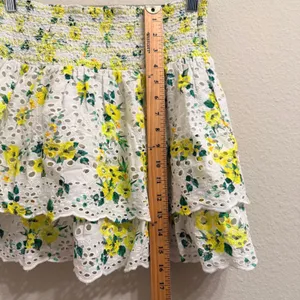 Alice + Olivia Bethie Mini Skirt in "Drifting By Floral" Smocked Tiered- Small thumbnail 10