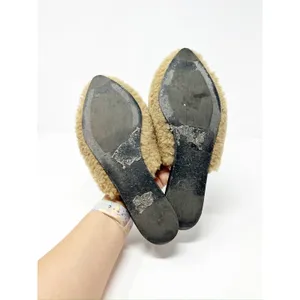 Jenni Kayne Shearling Flat Pointy Toe Mule Slip On Shoe Natural Brown EU 37 thumbnail 9