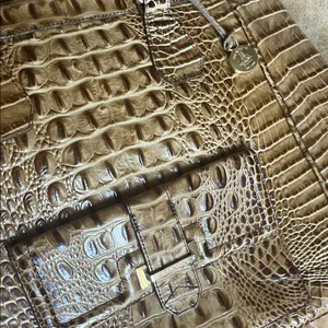 Brahmin Croc-Embossed Tan Tote Bag thumbnail 3