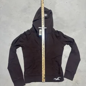 Hollister V-Neck Hoodie Pullover Bella Swan Y2K Aesthetic SZ Medium Brown Top thumbnail 4