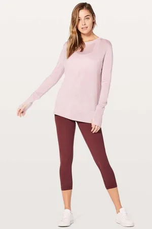 Lululemon Bring It Backbend Sweater Porcelain Pink Cashmere P2P 21” Sz 4 FLAWED thumbnail 1