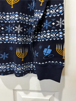 Hanna Andersson Hanukkah Themed Pajama Top 100% Organic Cotton Size XL Navy Blue thumbnail 5
