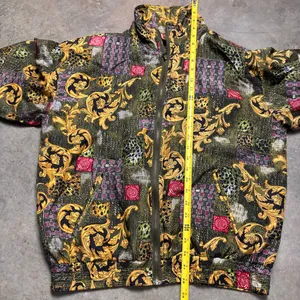 Div Rousso 100% Silk Vintage 90s Baroque & Leopard Print Bomber Jacket Womens Sm thumbnail 9