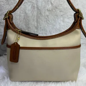 Vintage COACH y2k 2002 9123 Legacy Khaki Leather Canvas Crossbody Shoulder Bag thumbnail 5