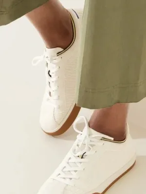 Rothy’s The Lace Up Knit Sneakers in Cream thumbnail 2