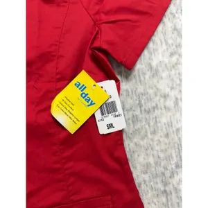 All Day by Landau Womens Red V-Neck Scrub Top Short‎ Sleeve Pockets 4143 SML NEW thumbnail 2