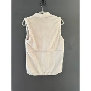 Columbia Womens Cream Fleece Vest Full Zip Plush Mock Neck Small Solid Pockets thumbnail 3