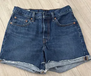 Levi's Dark Blue Jean Shorts thumbnail 1