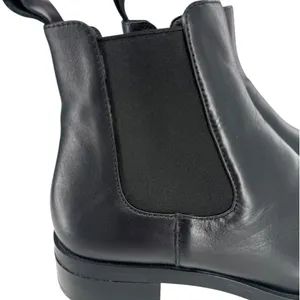 ZARA Women's Black Leather Chelsea Ankle‎ Boots Size 7.5 (EU 38) Minimalist thumbnail 9