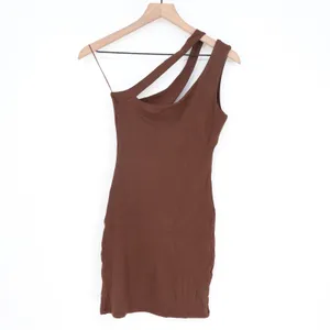Naked Wardrobe Chocolate Brown One Shoulder Cut Out Mini Dress M thumbnail 7