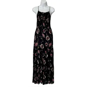Intimately Free People Black Floral ‘Garden Party’ Smocked Maxi Dress, Size M thumbnail 2