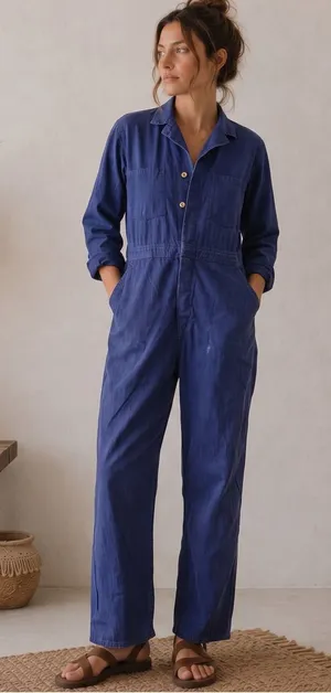 VINTAGE UNIVERSAL OVERALL Utility Jumpsuit Blue Size 1X thumbnail 1