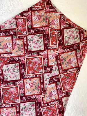 Y2K boho Luna Floral pink and red Patchwork midi skirt thumbnail 11