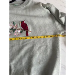 Cuffys‎ Outdoors Womens X Large Sweatshirt Cardinal Floral Embroidered Grandma thumbnail 4