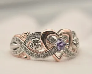 Exquisite Golden Mosaic CZ Heart Shape Ring Size 7 thumbnail 2