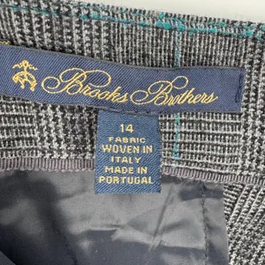 Brooks Brothers dress pants women's 14 wool cashmere glen plaid straight gray thumbnail 7