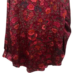 Lauren Ralph Lauren Multicolor Floral Satin Like Long Sleeve Blouse Size‎ M thumbnail 7