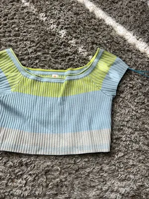 Daily Practice by Anthropologie Tuvalu Cropped Sweater Sz S Green Blue‎ thumbnail 5
