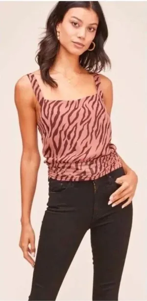 ASTR the Label Mauve Zebra Criss Cross Strappy Top v6x thumbnail 1