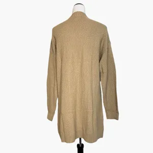 GAP Taupe Textured Cotton Open Front Longline Cardigan Sweater Size M NWT thumbnail 5