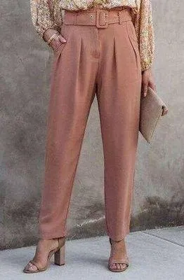 Collection Coral Belted High Waist Wide Leg Pants thumbnail 1