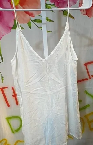 X124. Silence + noise- White lace up cami top thumbnail 1