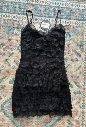 White Fox Black Mini Dress thumbnail 1