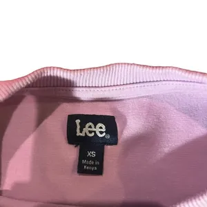 Lee Cropped T-Shirt Women's XS Pink Short Sleeve Crew Neck Logo Hem‎ thumbnail 4