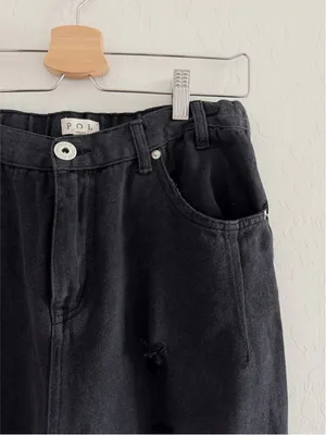 POL Distressed Boho Jogger Pant in Black Size L thumbnail 3