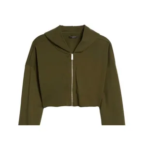 Naked Wardrobe Hoodie Womens Medium Olive Green Cropped Zip Up‎ NWT thumbnail 8