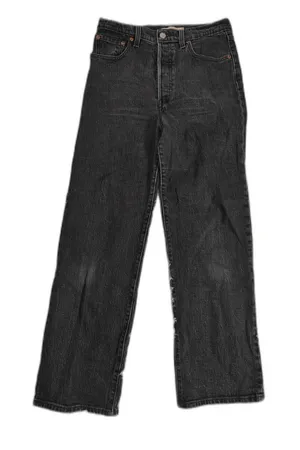Womens Levis Ribcage Straight Ankle Black Jeans Size 28 thumbnail 1