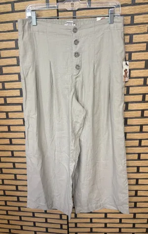 Sincerely Jules Tan Wide Leg‎ Crops Size Large thumbnail 1