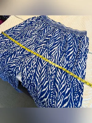 Millenium Wide Leg Pull On Pants Blue White Size 3x Rayon Resortwear Vacation thumbnail 9