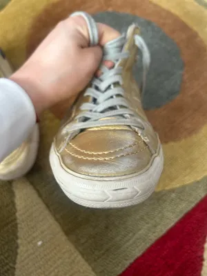 Golden Goose Slide High Top Sneakers Shoes Gold Sequins Star Leather US Size 7 thumbnail 14