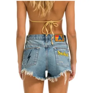Aviator Nation Stoked Jean Denim Shorts Size 24 thumbnail 2