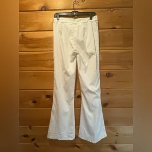 White Fox Boutique Cream Wide Leg Pants with Silver Buckles Size XL thumbnail 2