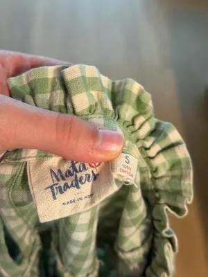 Mata trader green gingham dress thumbnail 3
