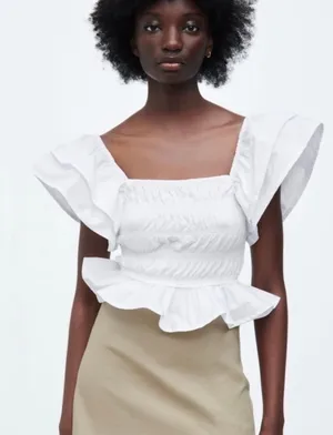 Zara white top thumbnail 1