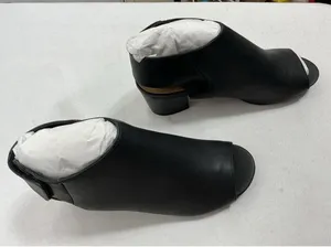 Womans New In Box City Classified Harlyn Peep Toe Sling Back Booties 8 Black thumbnail 1