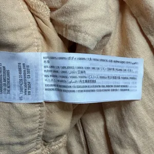 Abercrombie & Fitch Womens S Short Linen Blend Wide Leg Pants Peach High Rise thumbnail 7