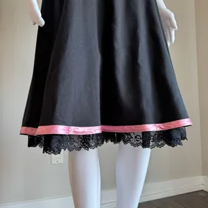 Vintage 90’s Y2K A. Byer Whimsigoth Prom Cocktail Lace Dress With Bow Detail thumbnail 5