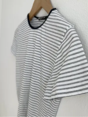 Brandy Melville Striped Baby Tee White Black One Size thumbnail 3