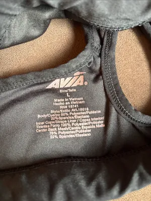 Avia Black Racerback Sports Bra with Wide Straps thumbnail 2
