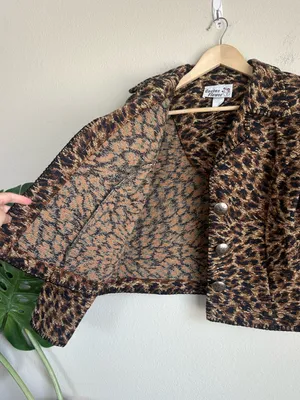 Vintage Cactus Flower Leopard Print Tapestry Jacket thumbnail 7