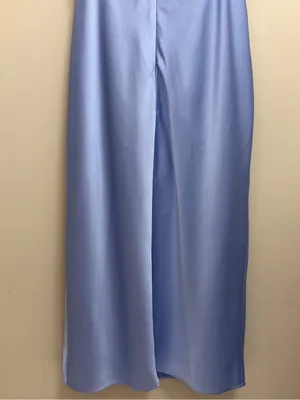 House of CB Teia Corset Midi Dress Georgette Satin Blue Size L thumbnail 7
