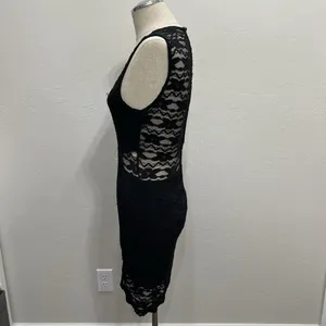 Windsor M Medium Dress Bodycon Black Lace Whimsygoth Fairy Coquette Sexy Stretch thumbnail 7