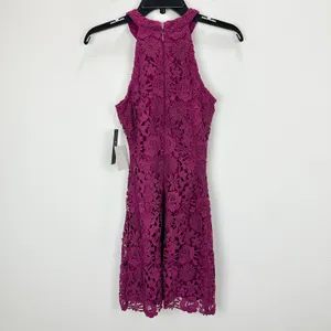 Lulus Love Poem Magenta Purple Lace Mini Dress Party Cocktail Romantic XS NWT thumbnail 9