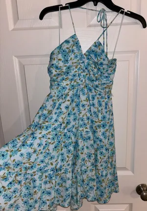 Lele Halter Neck Sundress Blue thumbnail 1